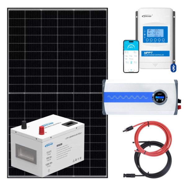 Elektrownia słoneczna 435W z akumulatorem 100Ah, przetwornicą 1000W oraz regulatorem MMPT