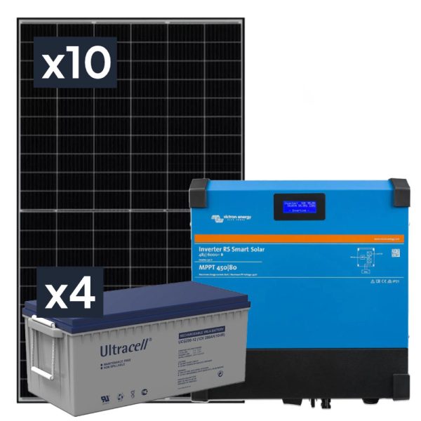Elektrownia słoneczna 4350W z akumulatorem - zasilanie 230V moc 4500W + MPPT