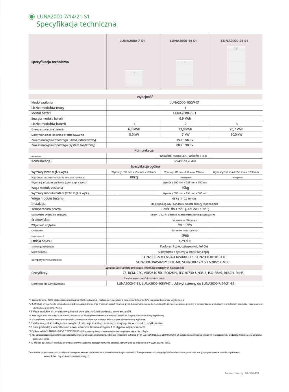 HUAWEI Magazyn energii Luna2000-5-S0 5kW (LUNA2000-5-C0 + 1 x LUNA2000-5kW-E0) - obrazek 3